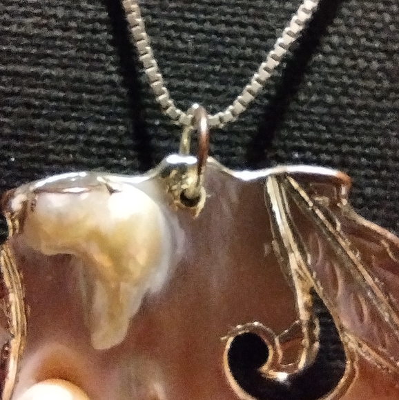 Sterling , pearl and shell necklace - Picture 6 of 16